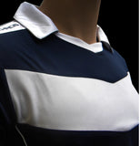 Team kit football long sleeves shirt navy blue chevron