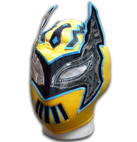 Sin cara yellow adult size Mexican lucha libre wrestling mask 