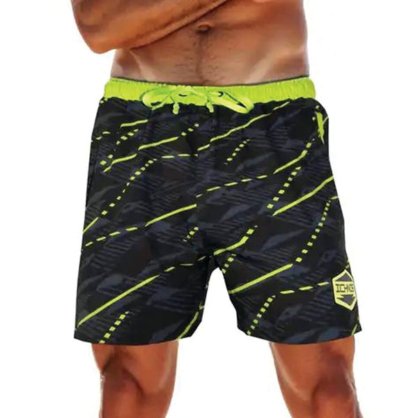 ICHNOS Essentials 17" Quick Dry Mens Swim Shorts – Static Lime Glitch