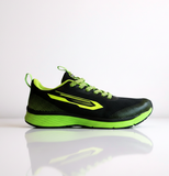 ICHNOS Black & Fluo Green Sport Trainers Running Shoes