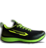 Ichnos Road Runner running sport shoes trainers black lime green