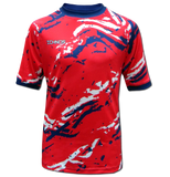 Red and blue ICHNOS Kids Football Kit Shirt, vibrant design, perfect for young players on the pitch
