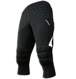 Ichnos black white 3/4 padded football goalkeeper shorts