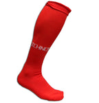Ichnos adult size knee high ribbed cuff red football soccer sport socks