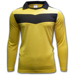 ichnos yellow black chevron soccer team kit jersey football long sleeves shirt
