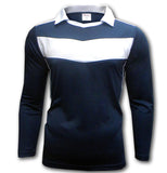 Ichnos team jersey football kit shirt blue white chevron shirt long sleeves