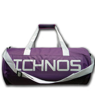 ichnos ripstop polyester purple white sport gym travel duffle bag with handles