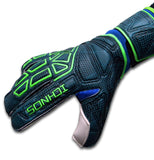 Ichnos Vertex Extended Palm finger saver football goalkeeper gloves Petrol Blue