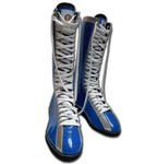 Wrestler lace up boots blue silver adult size