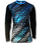 Ichnos padded long sleeves football goalkeeper shirt black neon blue
