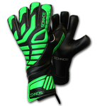 Ichnos Extended Palm Kids Junior finger saver football goalkeeper gloves Black Green