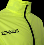ICHNOS adult size Fluo running outdoor windbreaker jacket with hideaway hood and side pockets