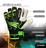 Ichnos Artemis Finger Saver football Goalkeeper Gloves Senior Black Green